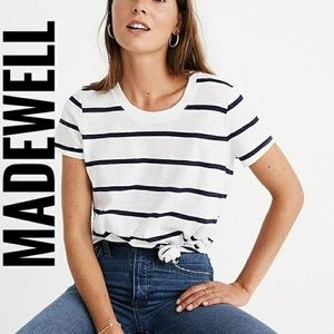 SOLD! Madewell Whisper Cotton Striped Knot-Front T
